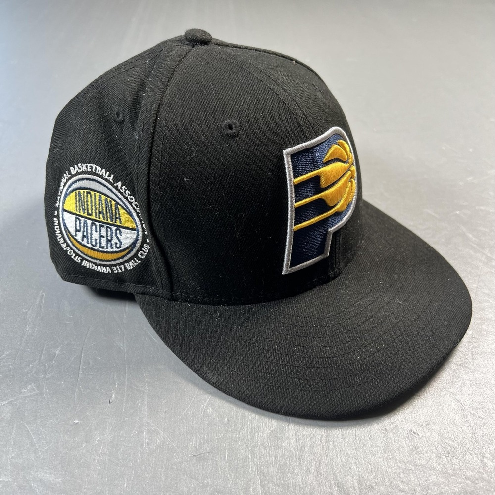 Indiana Pacers Hat Cap Fitted‎ Mens 7 1/2 Black NBA Basketball New Era 59FIFTY